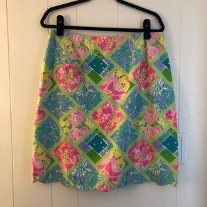 Lilly Pulitzer Colorful Patchwork Skirt - Pink, Green, Blue